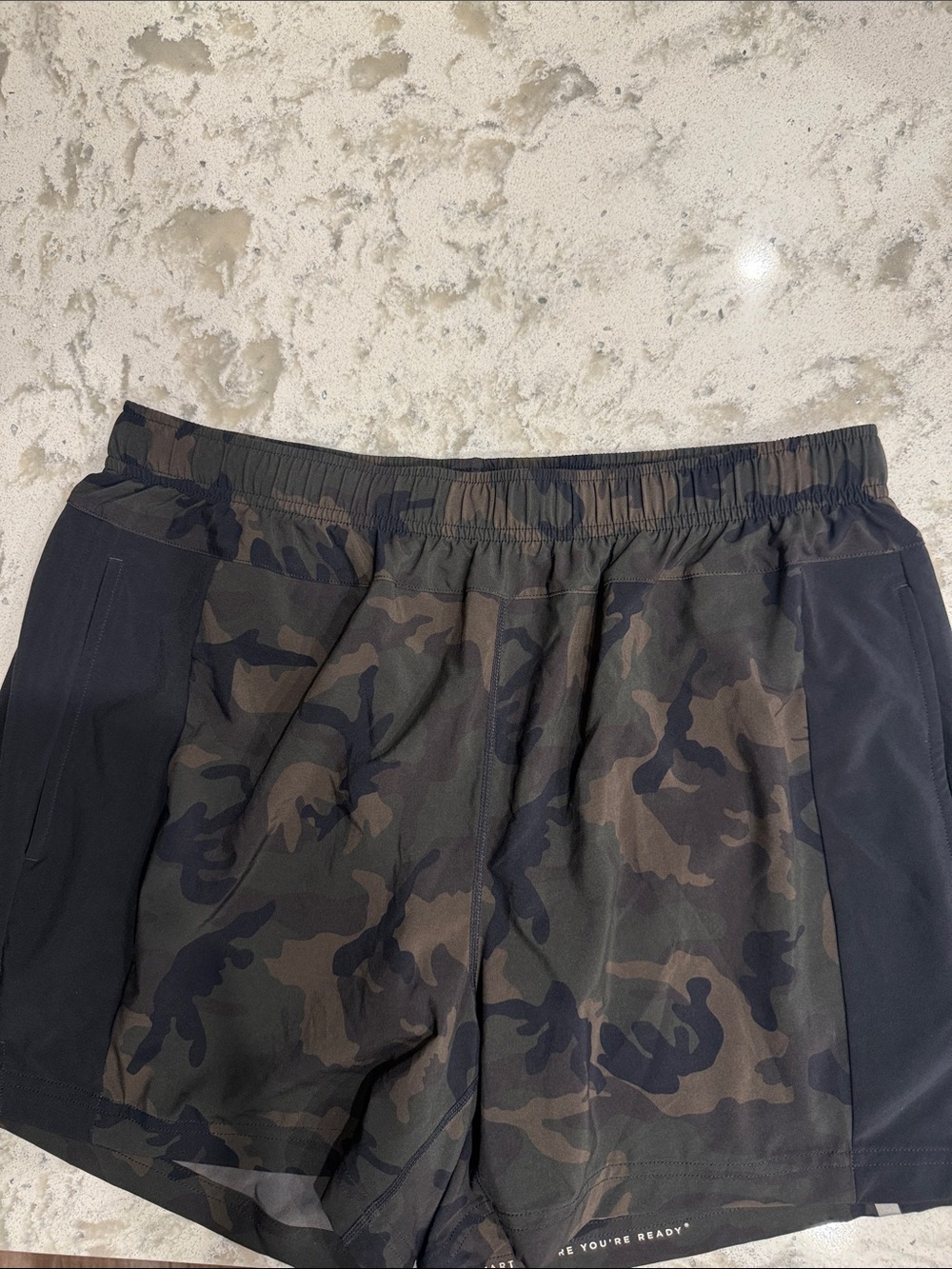 Men’s Fourlaps Camo Windbreaker Shorts - Black/Olive
